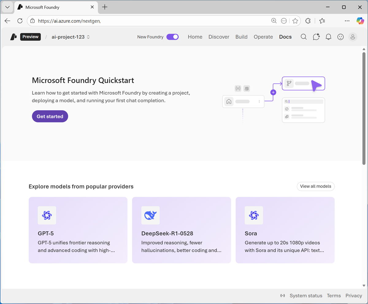 Screenshot of the Docs page.