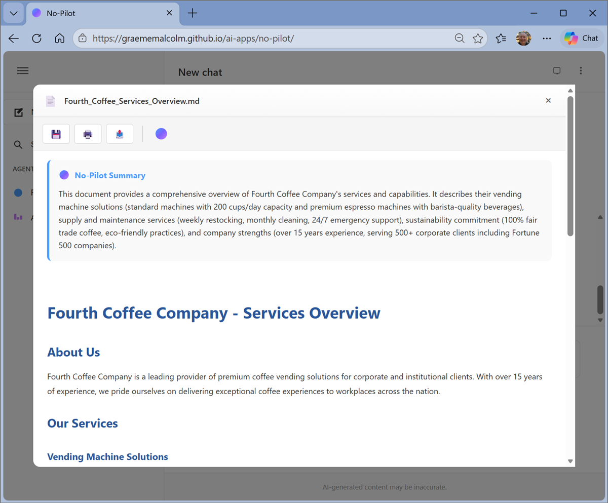Screenshot of an document with an AI-generated summary.